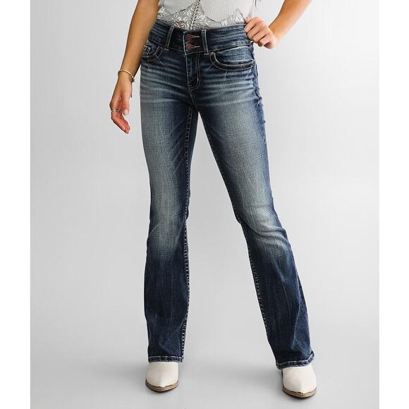 BKE Stella Jeans Mid-Rise Women 26 Slim Fit Tailored Bootcut Western Y2K Stretch - Picture 4 of 14